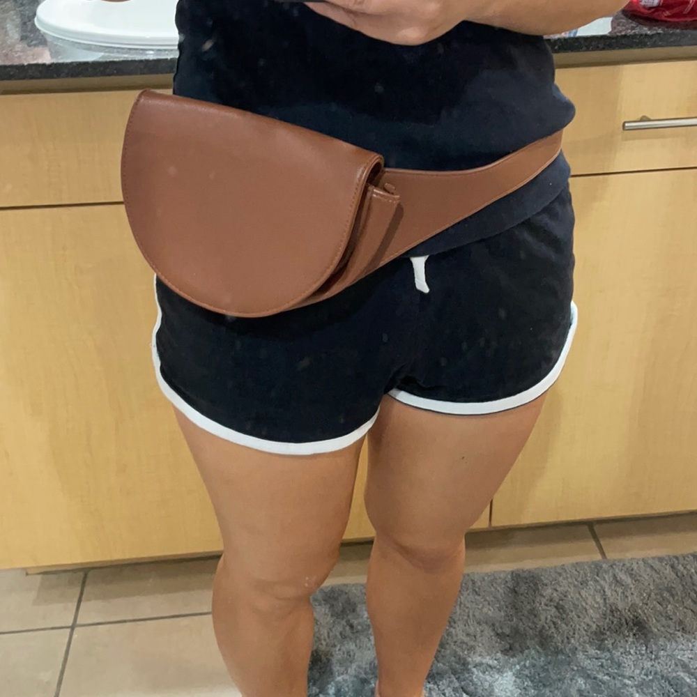 Brown Faux Leather Fanny Pack